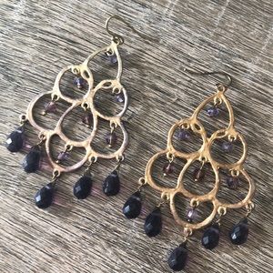 NWOT Anthropologie Amethyst Earrings Boho RARE